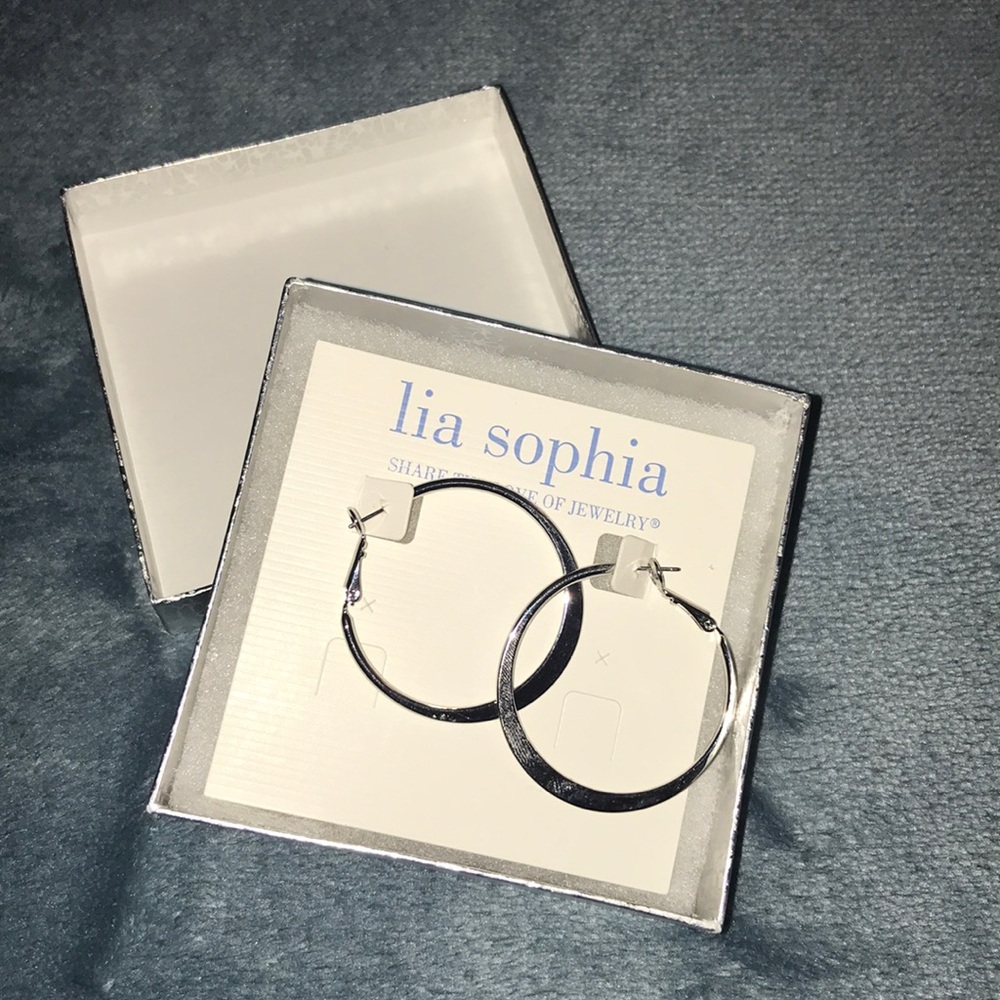 Lia Sophia silver hoop earrings